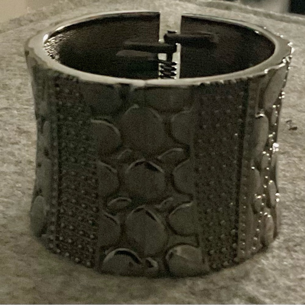 Silver Textured Cuff Bracelet